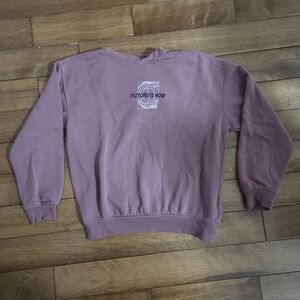 Kids Mauve 'Future is Now' Graphic Print Hoodie Size 12
